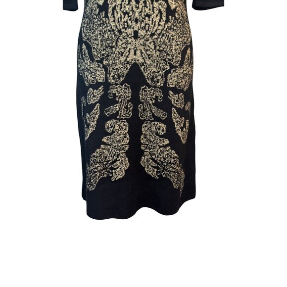 Barneys New York Small Black & Gold Metallic Knit Sweater Dress - Picture 8 of 13